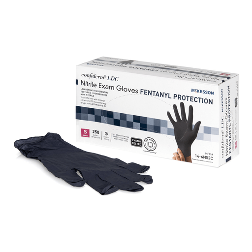 McKesson Confiderm® LDC Nitrile Exam Glove, Small, Black | Quantity - 1x CS