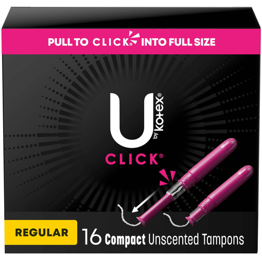 U By Kotex® Click® Compact Tampons, Regular | Quantity - 1x CS