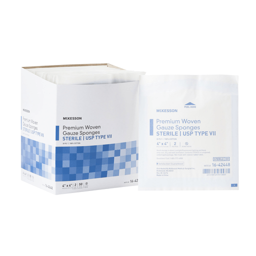 McKesson Sterile USP Type VII Gauze Sponge, 4 x 4 Inch, 8-Ply | Quantity - 1x PK