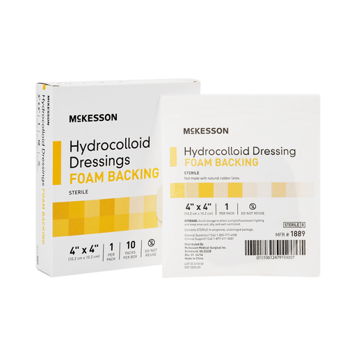 McKesson Hydrocolloid Dressing with Foam Backing, 4 x 4 Inch | Quantity - 1x BX