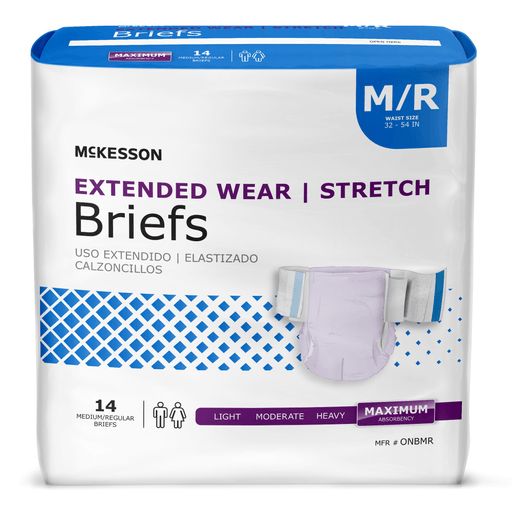 McKesson Extended Wear Maximum Absorbency Incontinence Brief, Medium | Quantity - 1x BG