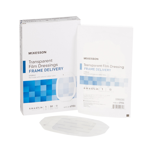 McKesson Octagonal Sterile Dressing with Frame-Style Delivery, 4 x 4-3/4 Inch | Quantity - 1x EA