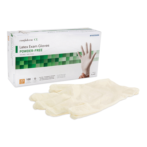 McKesson Confiderm® CL Latex Gloves, Extra-Small, Ivory | Quantity - 1x BX