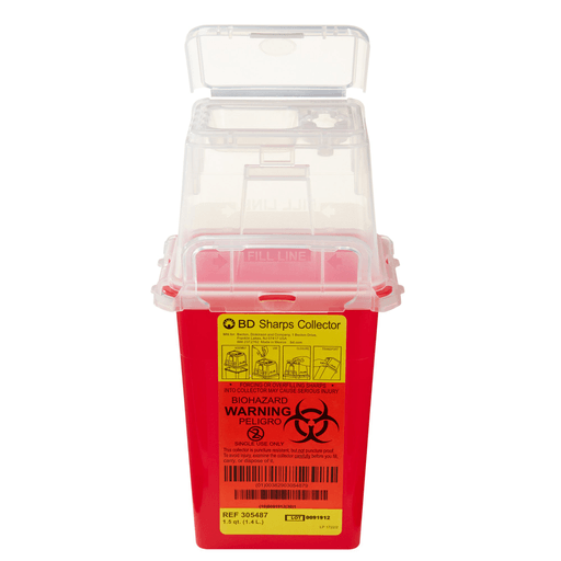 BD Phlebotomy Sharps Container, 1-1/2 Quart, 9 x 4.5 x 4 Inch | Quantity - 1x CS