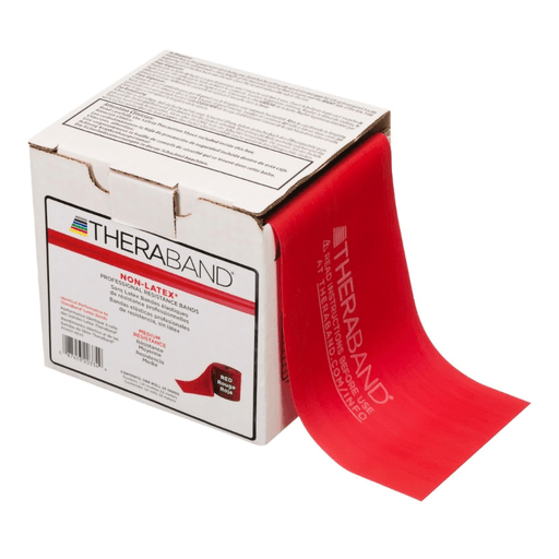 TheraBand® Exercise Resistance Band, Red, 4 Inch x 25 Yard, Medium Resistance | Quantity - 1x EA