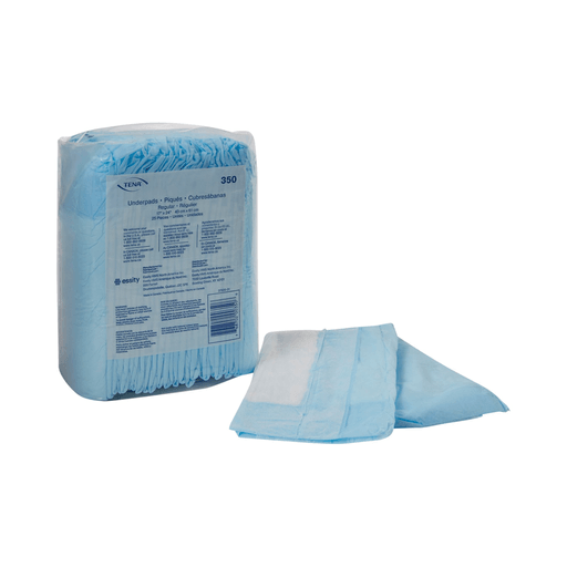 TENA Regular Underpads, Light Absorbency, Blue, Disposable, Latex-Free | Quantity - 1x PK