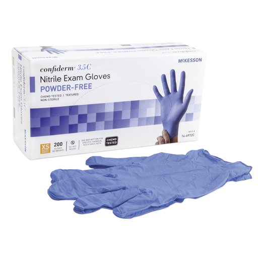 McKesson Confiderm® 3.5C Nitrile Exam Glove, Extra Small, Blue | Quantity - 1x BX
