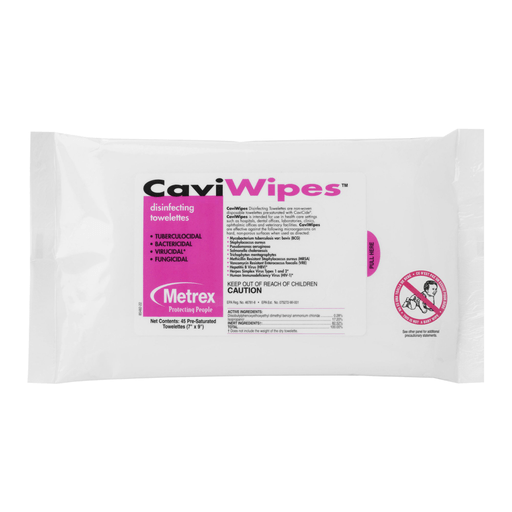 Metrex CaviWipes Surface Disinfectant Alcohol-Based Wipes, 7 x 9 Inch | Quantity - 1x CS