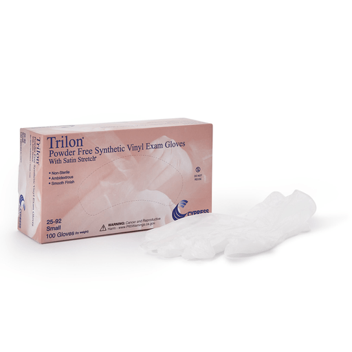 Trilon® Vinyl Exam Glove, Small, Clear | Quantity - 1x BX