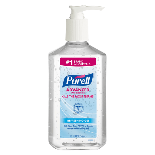 Purell Advanced Hand Sanitizer 12 Oz. Ethyl Alcohol Gel Table Top Pump Bottle | Quantity - 1x EA