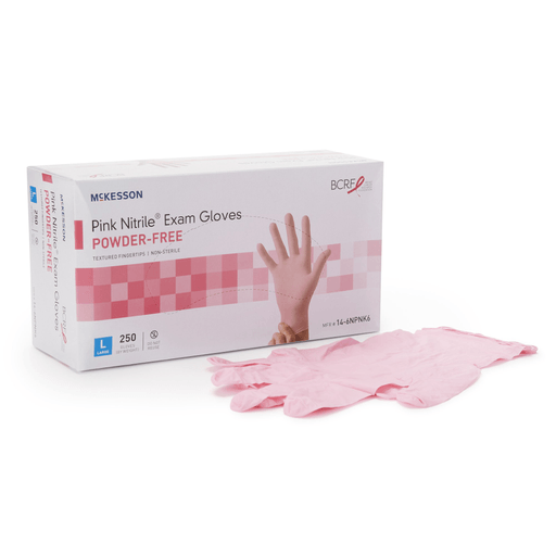 McKesson Pink Nitrile® Nitrile Exam Glove, Large, Pink | Quantity - 1x BX