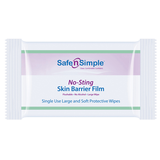 Safe N Simple No-Sting Skin Barrier Wipe, 5 x 7 Inch | Quantity - 1x BX