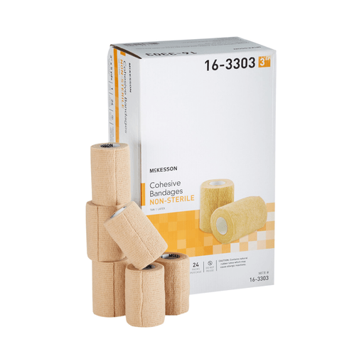 BANDAGE, COHESIVE N/S LF TAN 3" (24/CS) | Quantity - 1x CS