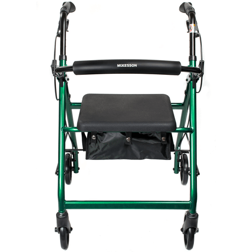 McKesson Folding Aluminum Four-Wheel Rollator, Green | Quantity - 1x EA
