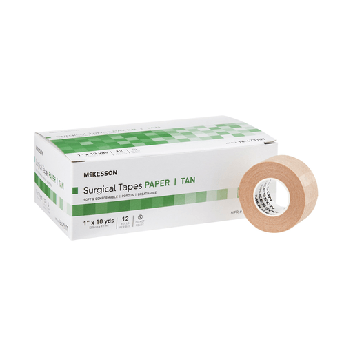 McKesson Paper Medical Tape, 1 Inch x 10 Yard, Tan | Quantity - 1x BX