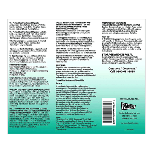 Protex® Ultra Disinfectant Wipes, 7 x 9.5 Inch | Quantity - 1x CN