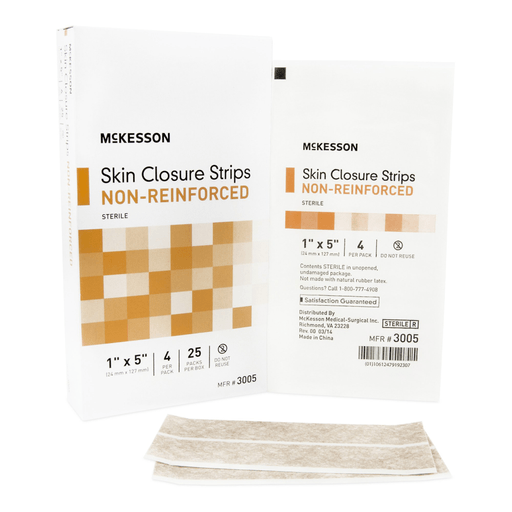 McKesson Non-Reinforced Skin Closure Strip, 1 x 5 Inch | Quantity - 1x BX