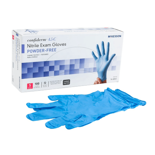 McKesson Confiderm® 4.5C Nitrile Exam Glove, Small, Blue | Quantity - 1x BX