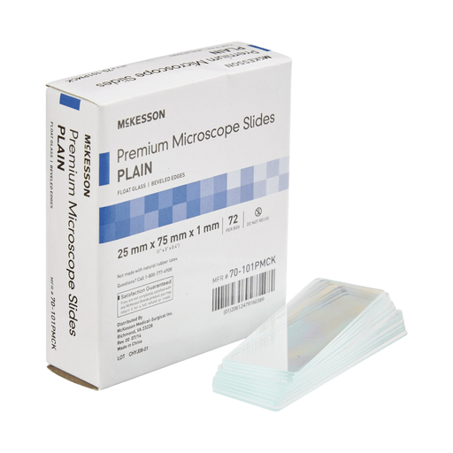 McKesson Premium Plain Microscope Slide, 25 x 75 mm | Quantity - 1x BX