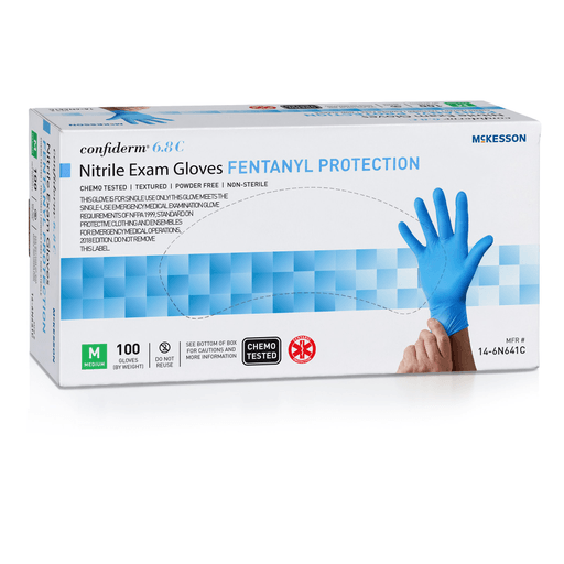 McKesson Confiderm® 6.8C Nitrile Exam Glove, Medium, Blue | Quantity - 1x CS