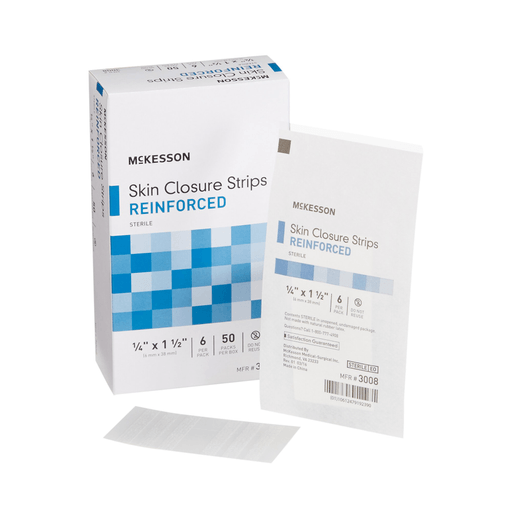 McKesson Skin Closure Reinforced Strip, ¼ X 1½ Inch | Quantity - 1x BX