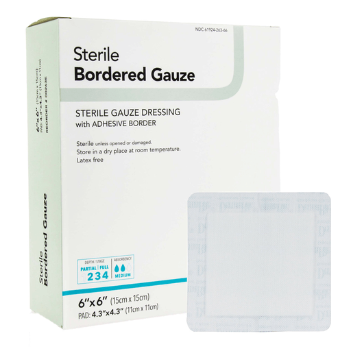 GAUZE, BORDERED STR 6"X6" (25/BX) DERMRT | Quantity - 1x EA