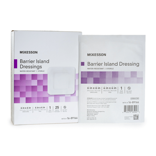 McKesson Composite Barrier Island Dressing, 6 x 6 Inch | Quantity - 1x CS