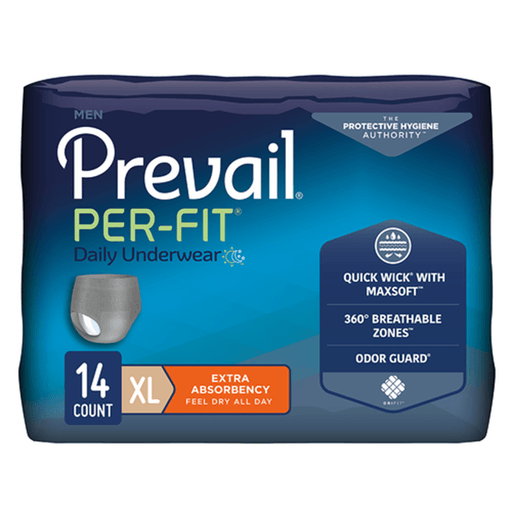 Prevail® Per-Fit® Men Adult Moderate Absorbent Underwear, X-Large, White | Quantity - 1x CS
