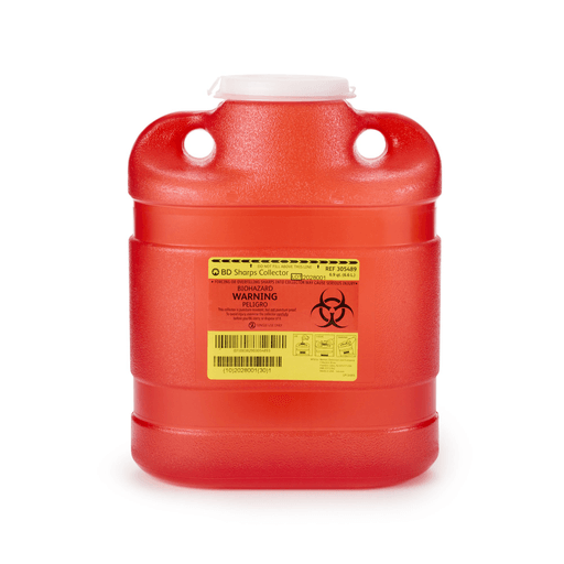 Becton Dickinson Red Sharps Container, 6.9 Quart, 11½ x 8¾ x 5½ Inch | Quantity - 1x EA
