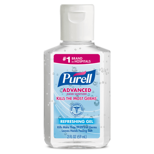Purell Advanced Hand Sanitizer 70% Ethyl Alcohol Gel, Bottle, 2 ounces | Quantity - 1x EA