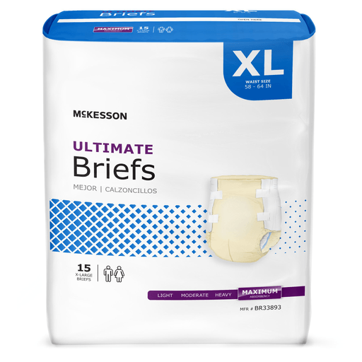 McKesson Ultimate Heavy Absorbency Incontinence Brief, Extra Large | Quantity - 1x BG