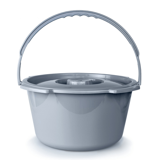 McKesson Commode Bucket With Metal Handle And Cover, 7-1/2 Quart, Gray | Quantity - 1x CS
