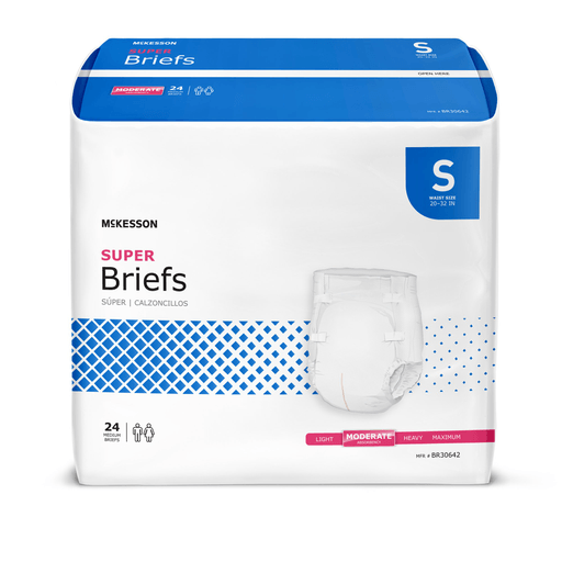 McKesson Super Moderate Absorbency Incontinence Briefs, Small | Quantity - 1x BG