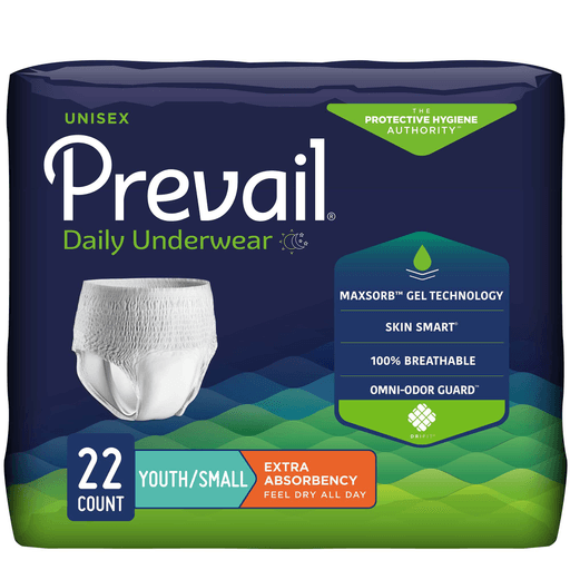 Prevail® Daily Underwear Extra Absorbent Underwear, Small (Youth) | Quantity - 1x PK