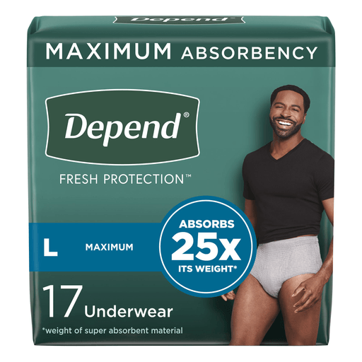 Depend® Fresh Protection™ Men's Maximum Absorbency Underwear, Large | Quantity - 1x CS