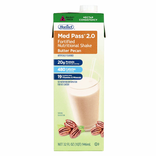 Med Pass® 2.0 Butter Pecan Fortified Nutritional Shake, 32 oz. Carton | Quantity - 1x EA
