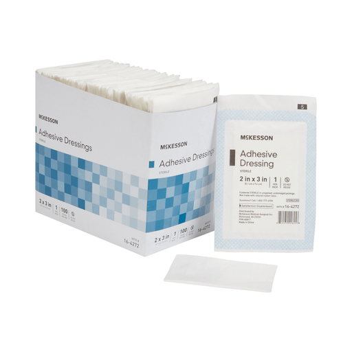 McKesson White Adhesive Dressing, 2 x 3 Inch | Quantity - 1x BX