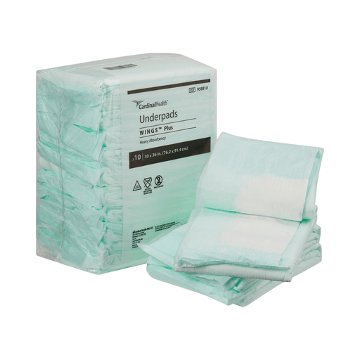 Wings™ Plus Heavy Absorbency Underpads, 30 x 36 Inch | Quantity - 1x BG