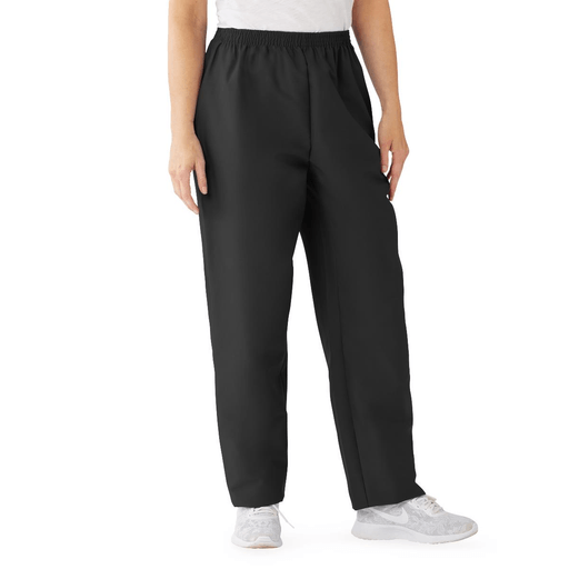PANT SCRUB LADIES ELASTIC 2PKT BLACK 2XL