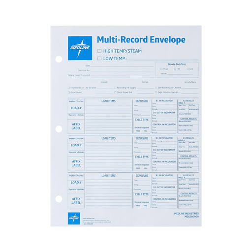 ENVELOPE STERILIZATION RECORD 9 X12