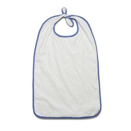 BIB ADULT TERRY TIE 12 OZ WHITE 21X38