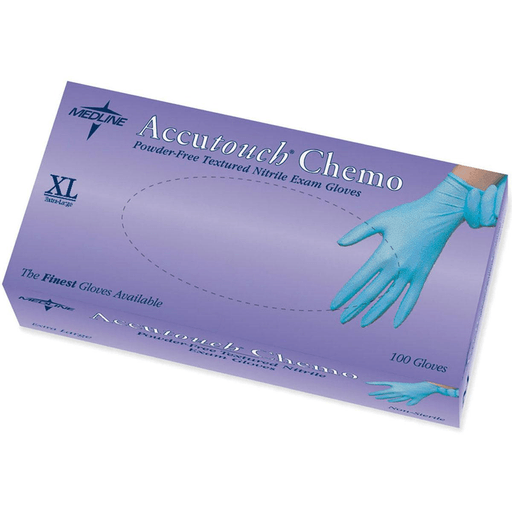 GLOVE EXAM NITRILE CHEMO BLUE PF LF XL