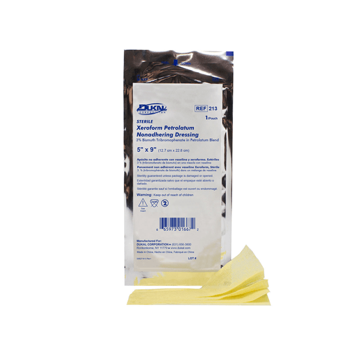 DUKAL ALBA XEROFORM PETROLATUM GAUZE DRESSINGS - Xeroform Gauze Dressing, 5" x 9", Sterile, 1/pk, 50 pk/bx | Quantity - 1x BX