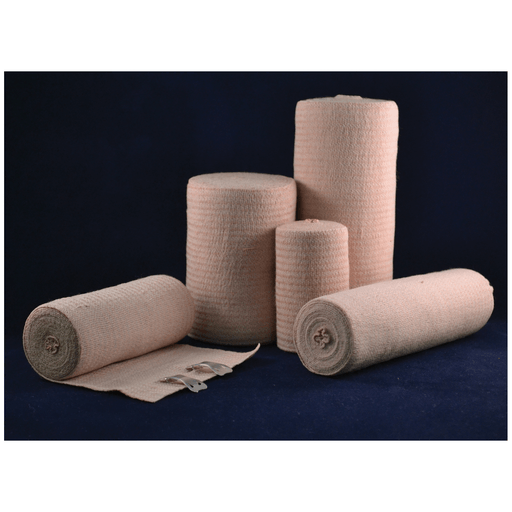 AMBRA LE ROY VALUELASTIC ELASTIC BANDAGE - Economy Elastic Bandage, 6" x 5 yds (Stretched) with Standard Clips, Tan, Latex Free (LF), 10/bx, 5 bx/cs | Quantity - 1x CS