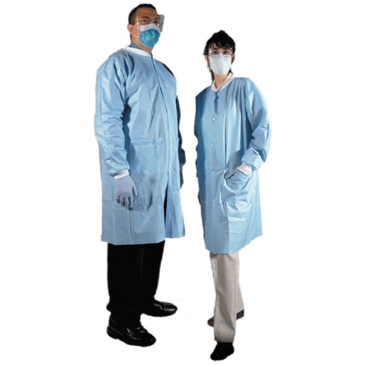 AMD MEDICOM LAB COATS - Lab Coat, Large, Blue, 10/bg, 5 bg/cs | Quantity - 1x CS