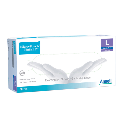ANSELL MICRO-TOUCH NITRILE E.P. TEXTURED EXAMINATION GLOVES - Exam Gloves, Large, 100/bx, 10 bx/cs | Quantity - 1x CS