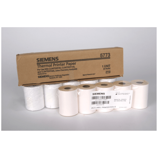 SIEMENS CLINITEK URINE CHEMISTRY ANALYZER - Clinitek Thermal Printer Paper, 5/pk (10328736) | Quantity - 1x PK