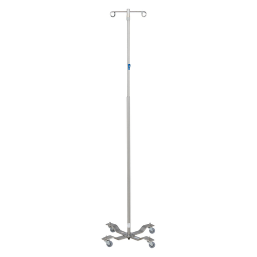 BLICKMAN IV STANDS - IV Stand, 2 Hook, Twist Lock, 4 Leg, 21 1/4" Diameter Stainless Steel Low Center of Gravity Welded Base (DROP SHIP ONLY) | Quantity - 1x EA