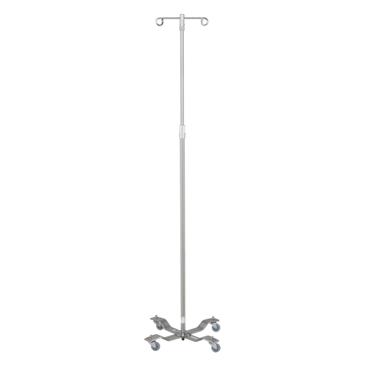 BLICKMAN IV STANDS - IV Stand, 2 Hook, Twist Lock, 4 Leg, 21 1/4" Diameter Stainless Steel Low Center of Gravity Welded Base (DROP SHIP ONLY) | Quantity - 1x EA