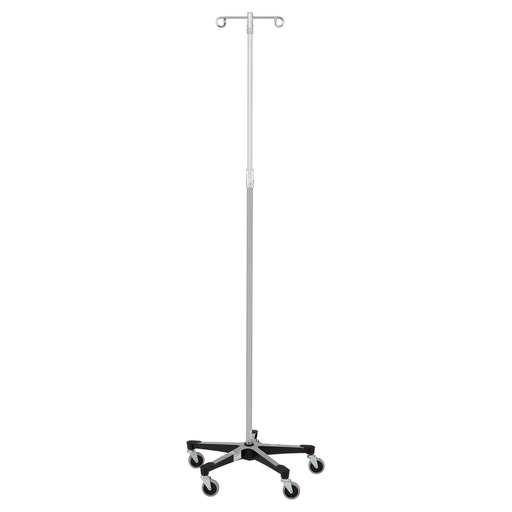 BLICKMAN IV STANDS - IV Stand, 2 Hook, Twist Lock, 4 Leg, 21 1/4" Diameter Stainless Steel Low Center of Gravity Welded Base (DROP SHIP ONLY) | Quantity - 1x EA